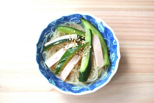 harusame3 簡単つくりおきレシピ。きゅうりとハムの中華春雨サラダ