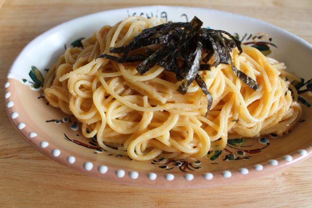 IMG 5780 レンジでゆでるパスタのレシピ。人気の和風たらこスパゲッティ