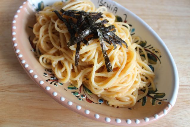 IMG 5781 レンジでゆでるパスタのレシピ。人気の和風たらこスパゲッティ