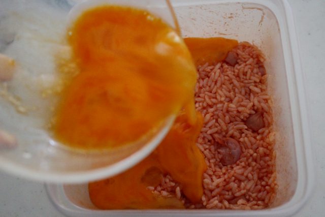 IMG 4736 8月28日ごごナマで紹介！若菜まりえのレンジで簡単なオムライスの作り方。子供のお弁当に人気のレシピ。