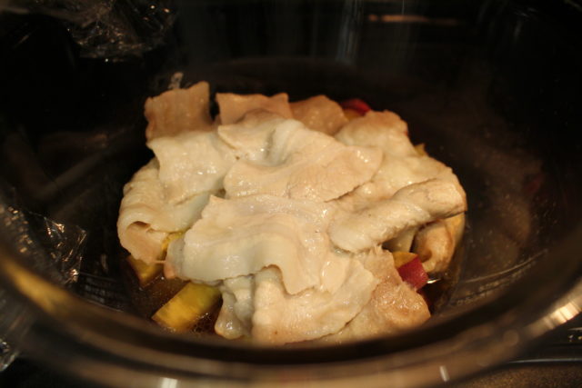 IMG 3240 ホクホクさつまいもと豚バラ肉の甘辛煮の作り方。レンジで簡単常備菜レシピ。
