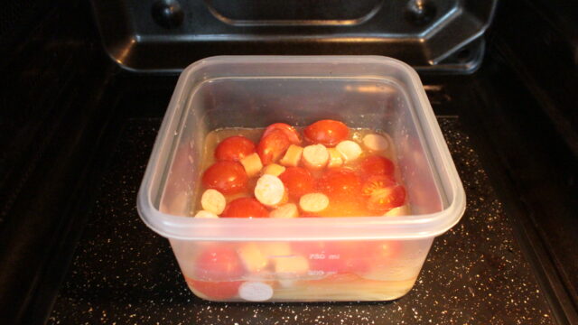 IMG 7205 絶品生トマトのパスタ。トマト缶なしで簡単作り方。和風だしとミニトマトでレンジで本格ソースのレシピ。