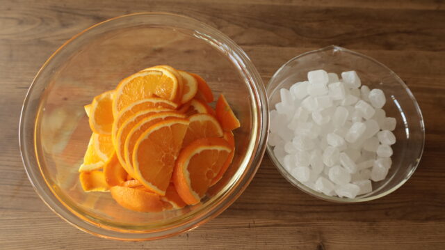 IMG 5095 氷砂糖で果肉までおいしいオレンジシロップの簡単作り方