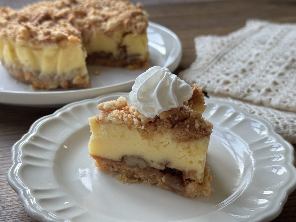 キャラメルナッツのチーズケーキ オーブンなし！レンジで簡単！「キャラメルナッツのチーズケーキ」のザクザク食感がたまらない♪